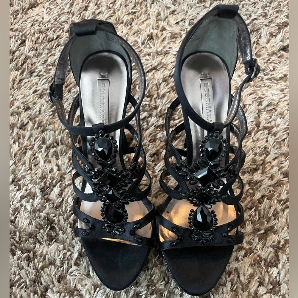 Embellished BCBG black heels